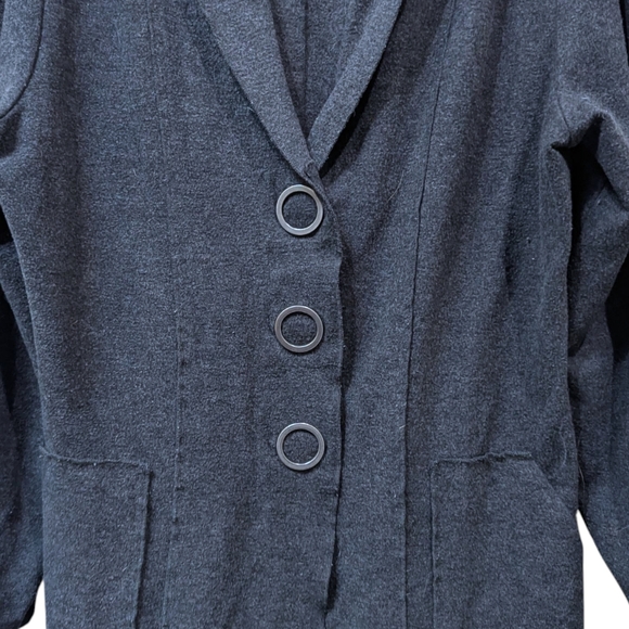 Habitat Charcoal Grey Three Ring Button Lightweight Raw Edge Felt Like Jacket (M - Picture 5 of 9